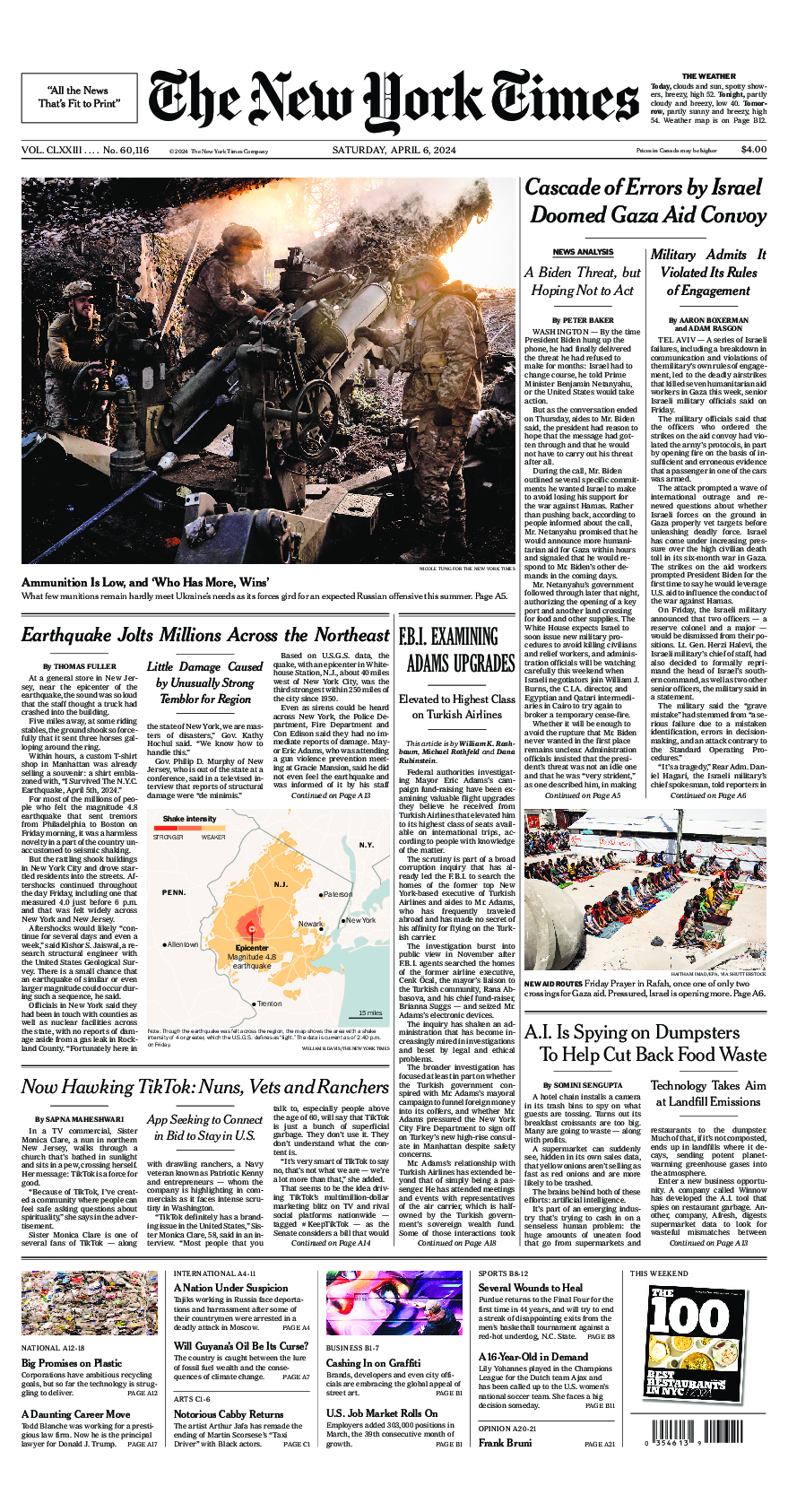 Prima-pagina-New-York-Times-del-2024-04-06