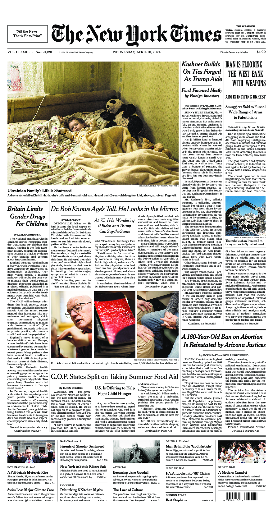 Prima-pagina-New-York-Times-del-2024-04-10