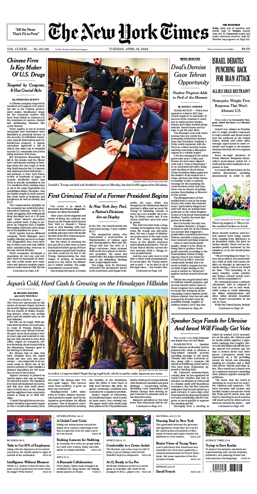 Prima-pagina-del-New-York-Times-edizione-di-oggi-2024-04-16