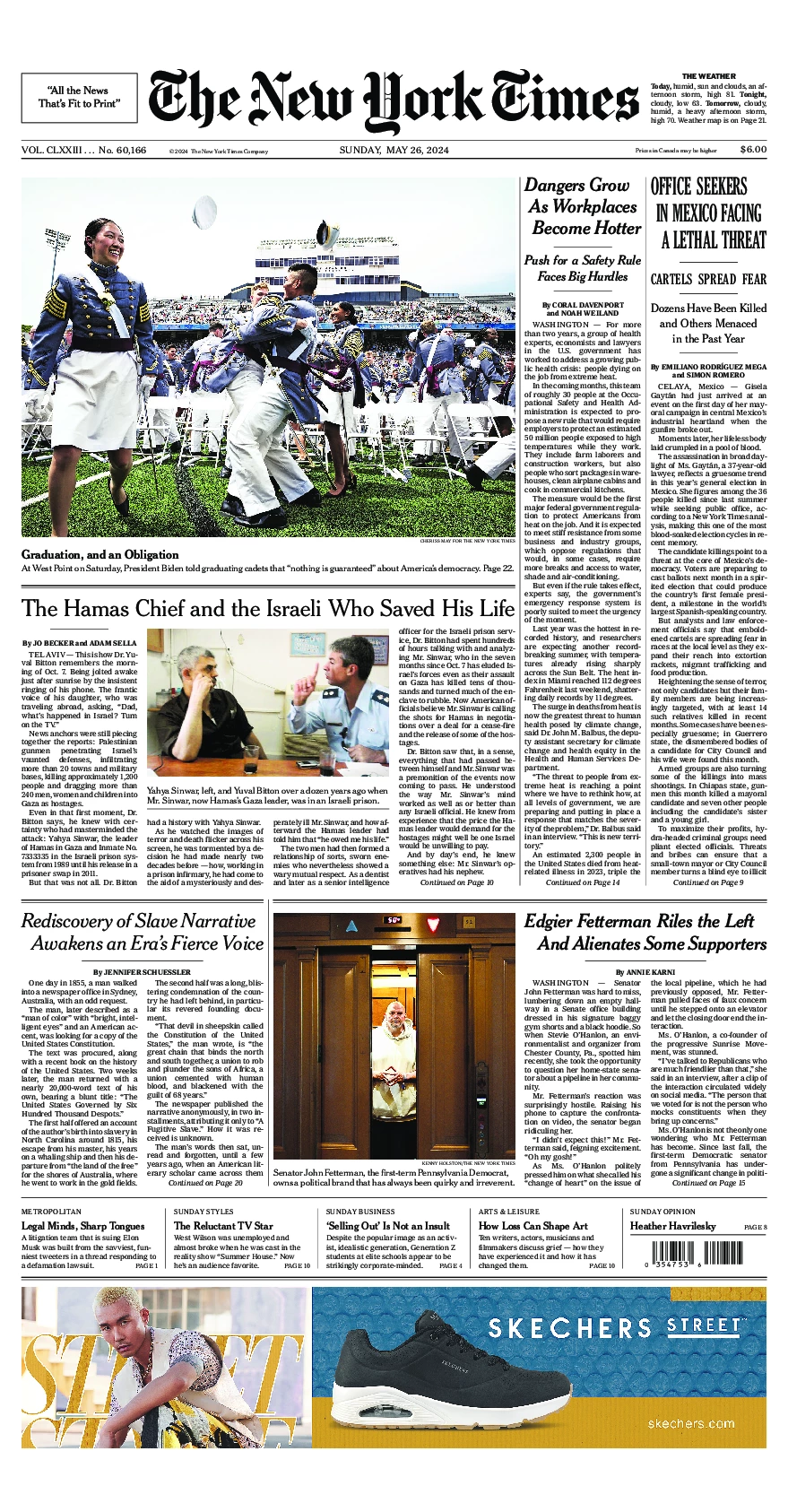 Prima-pagina-del-New-York-Times-edizione-di-oggi-2024-05-26