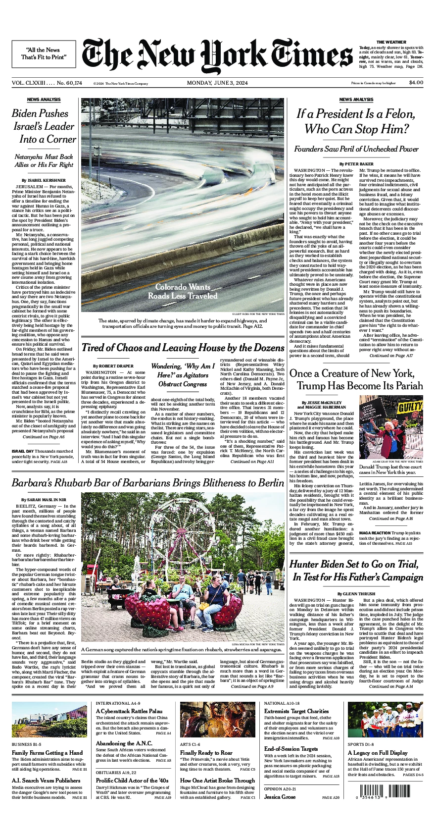 Prima-pagina-del-New-York-Times-edizione-di-oggi-2024-06-03