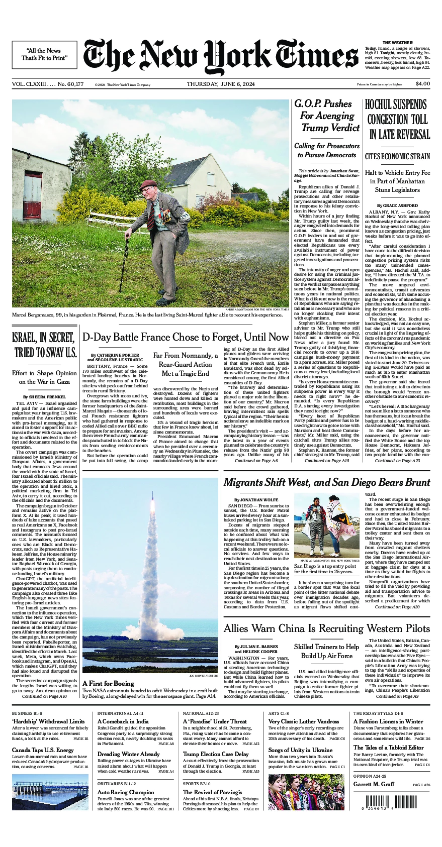 Prima-pagina-del-New-York-Times-edizione-di-oggi-2024-06-06