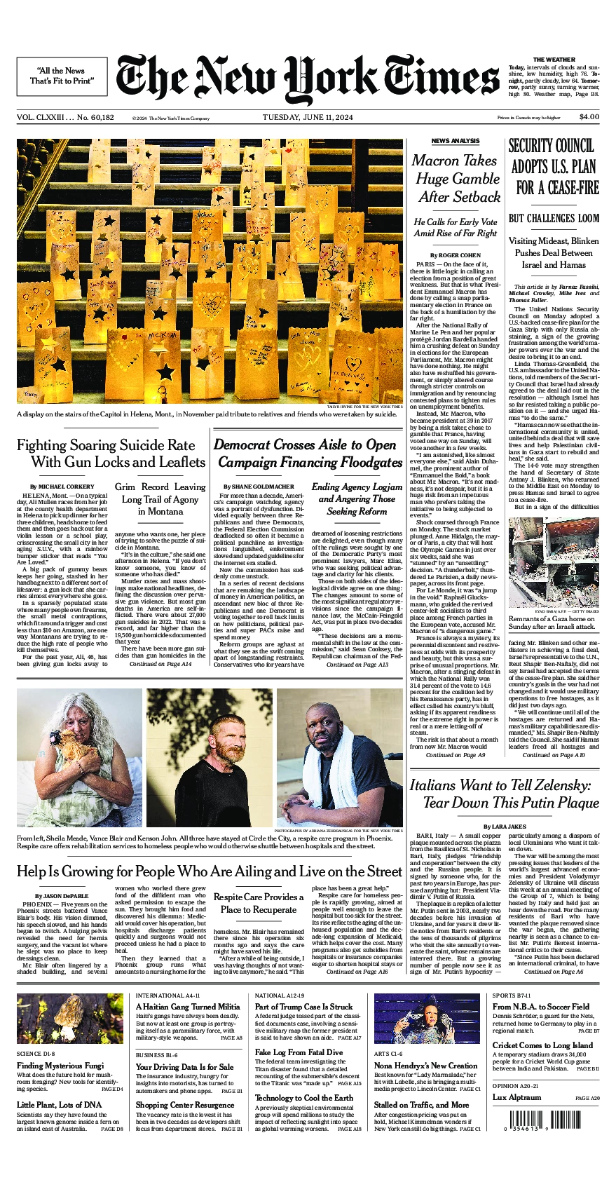 Prima-pagina-del-New-York-Times-edizione-di-oggi-2024-06-11