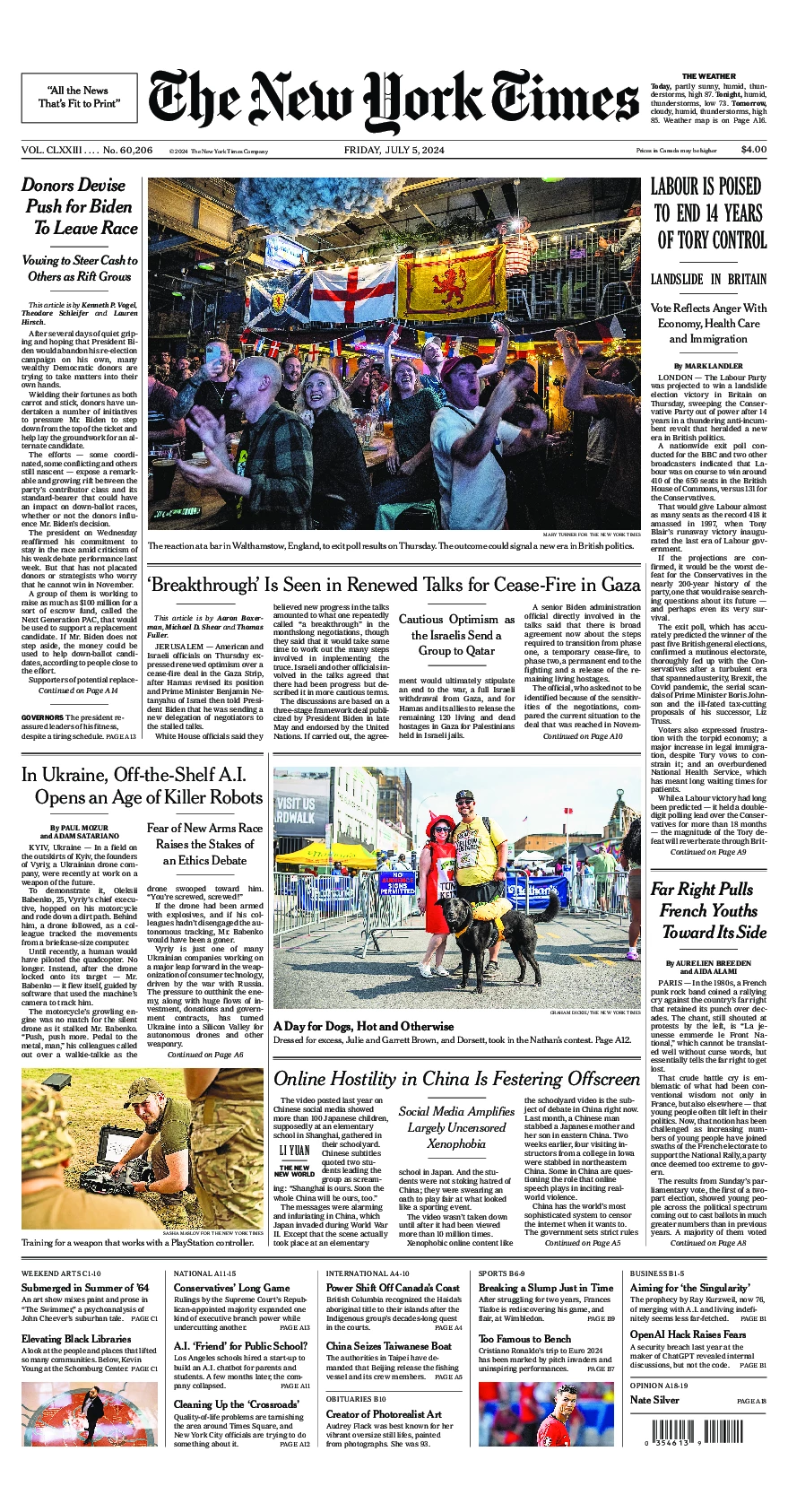 Prima-pagina-del-New-York-Times-edizione-di-oggi-2024-07-05