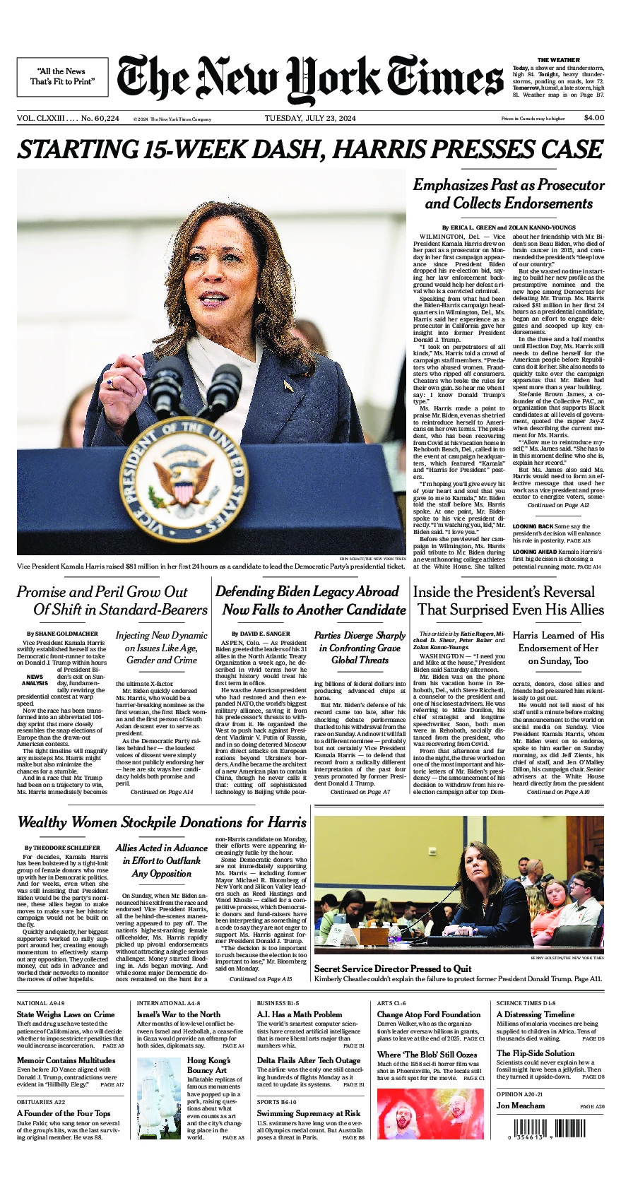 Prima-pagina-del-New-York-Times-edizione-di-oggi-2024-07-23