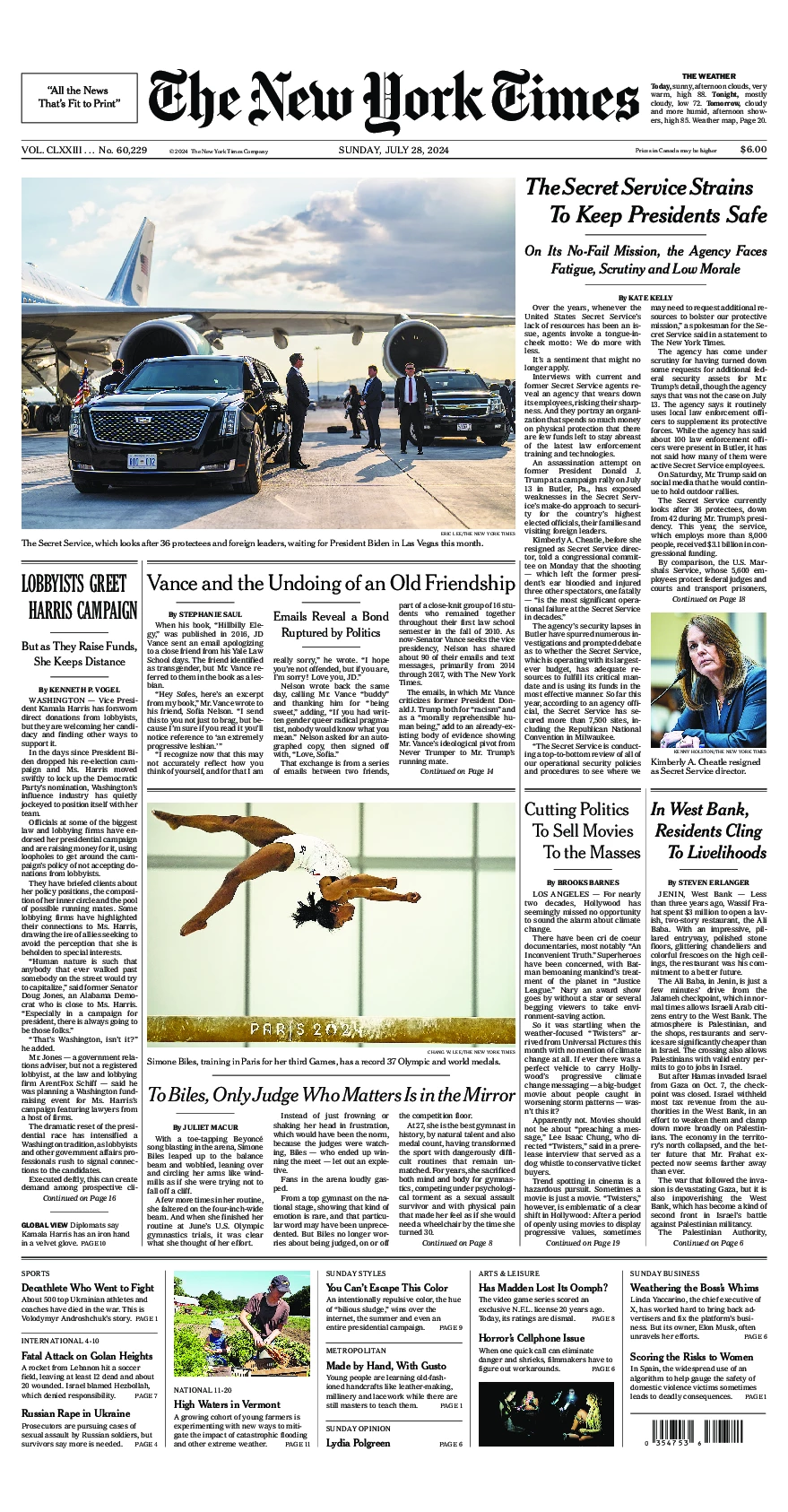 Prima-pagina-del-New-York-Times-edizione-di-oggi-2024-07-28