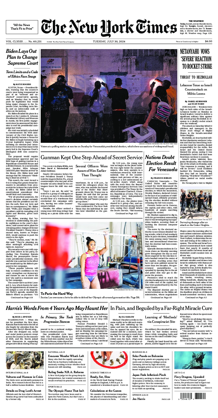 Prima-pagina-del-New-York-Times-edizione-di-oggi-2024-07-30