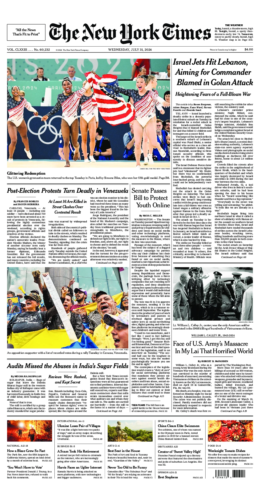 Prima-pagina-del-New-York-Times-edizione-di-oggi-2024-07-31