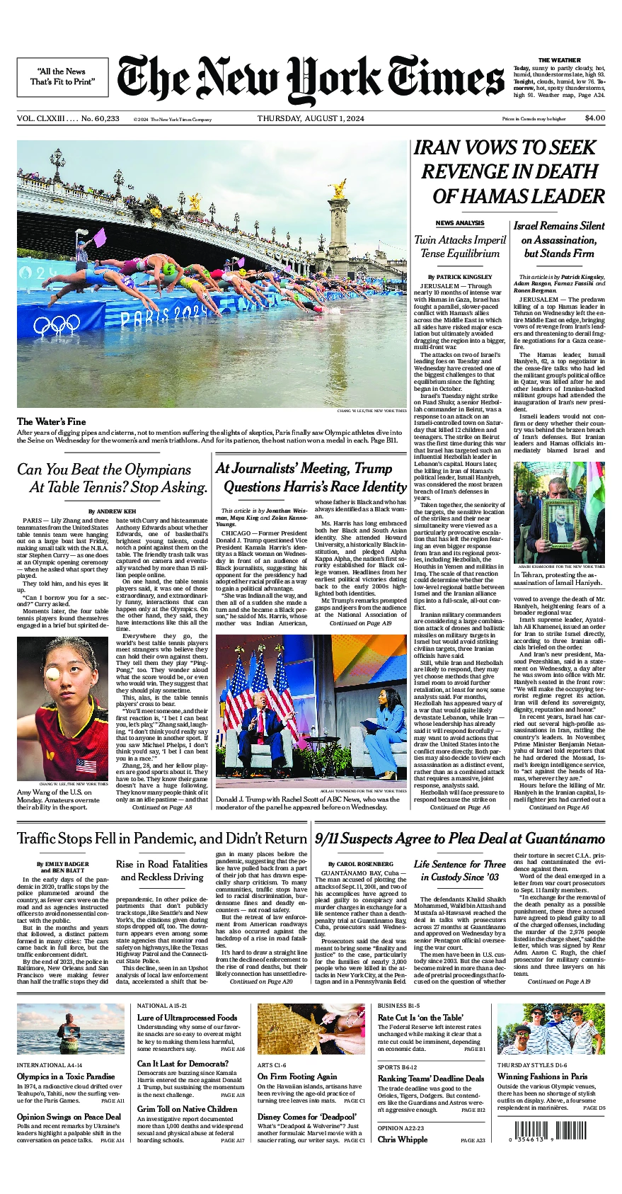 Prima-pagina-del-New-York-Times-edizione-di-oggi-2024-08-01