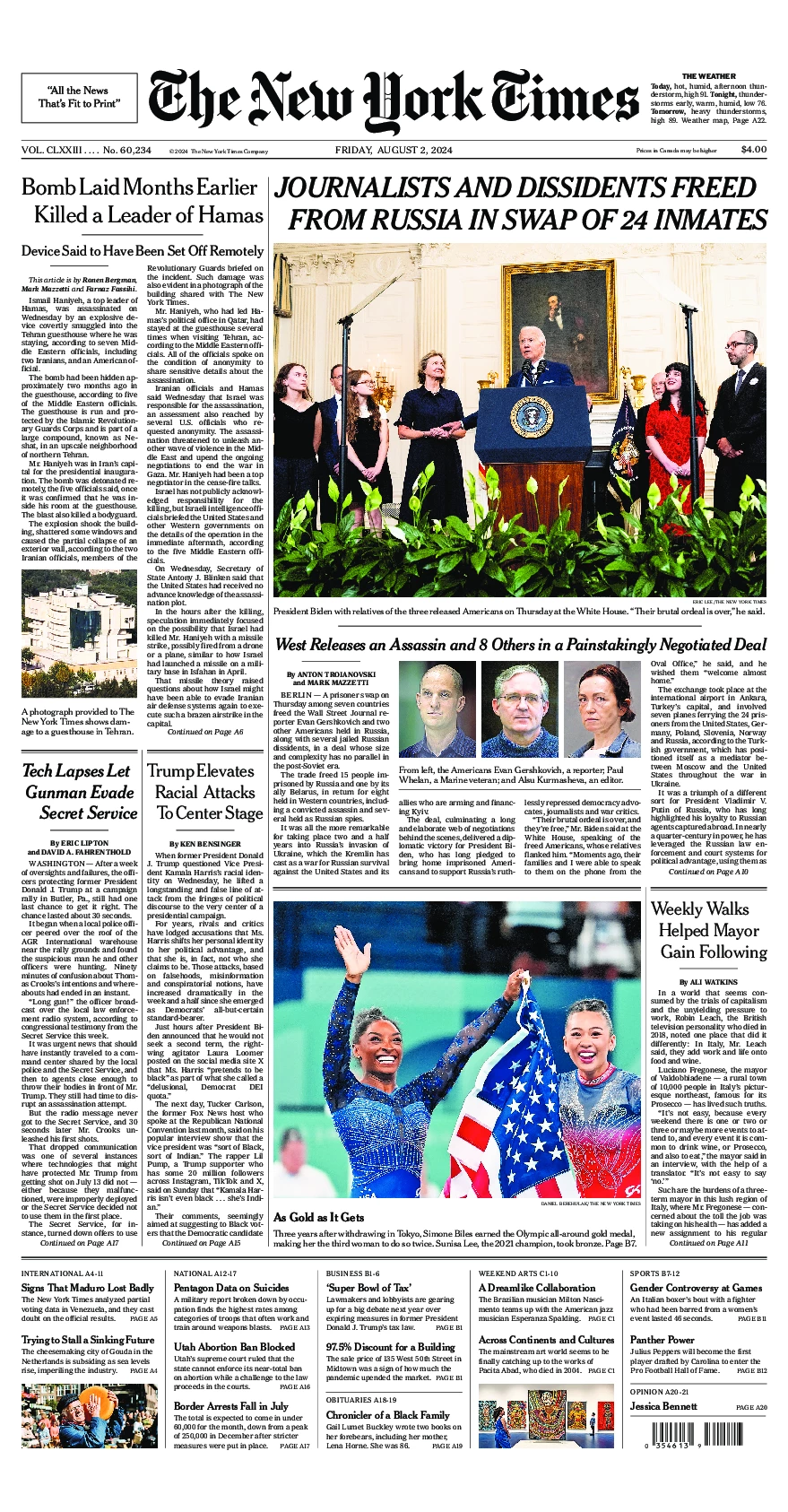 Prima-pagina-del-New-York-Times-edizione-di-oggi-2024-08-02