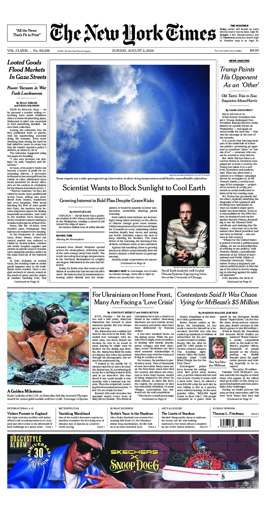 Prima-pagina-del-New-York-Times-edizione-di-oggi-2024-08-04