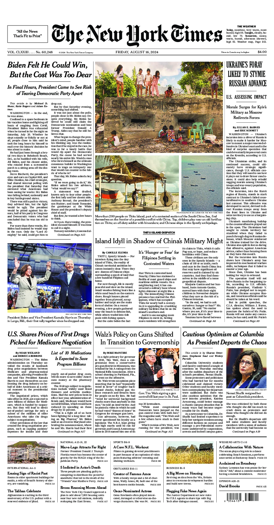 Prima-pagina-del-New-York-Times-edizione-di-oggi-2024-08-16