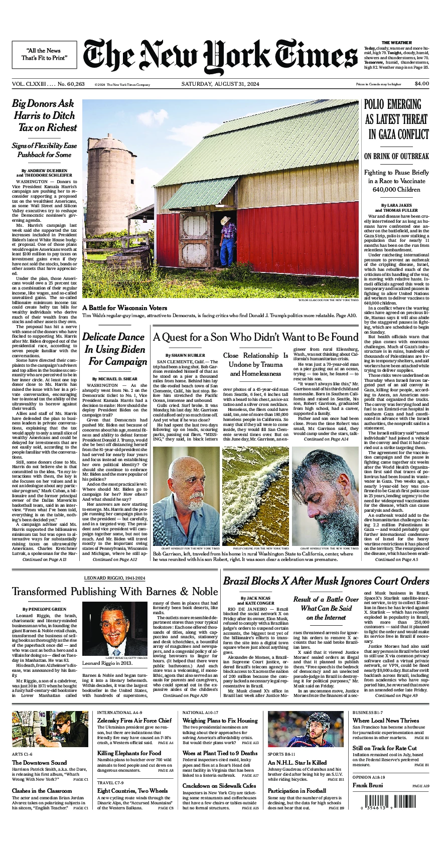 Prima-pagina-del-New-York-Times-edizione-di-oggi-2024-08-31