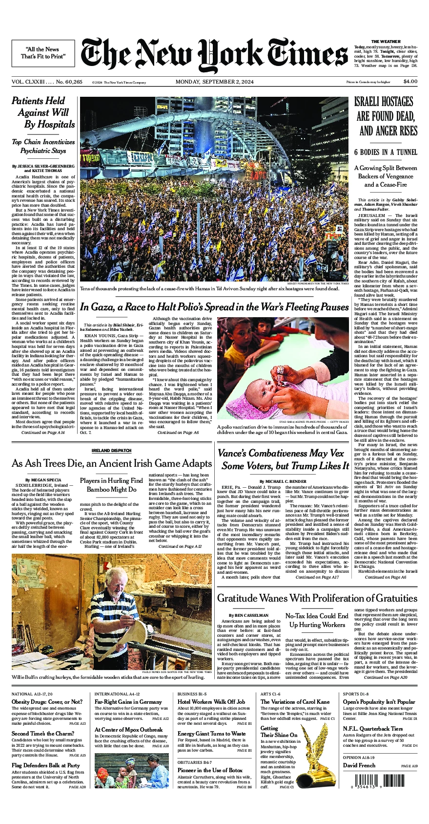 Prima-pagina-del-New-York-Times-edizione-di-oggi-2024-09-02