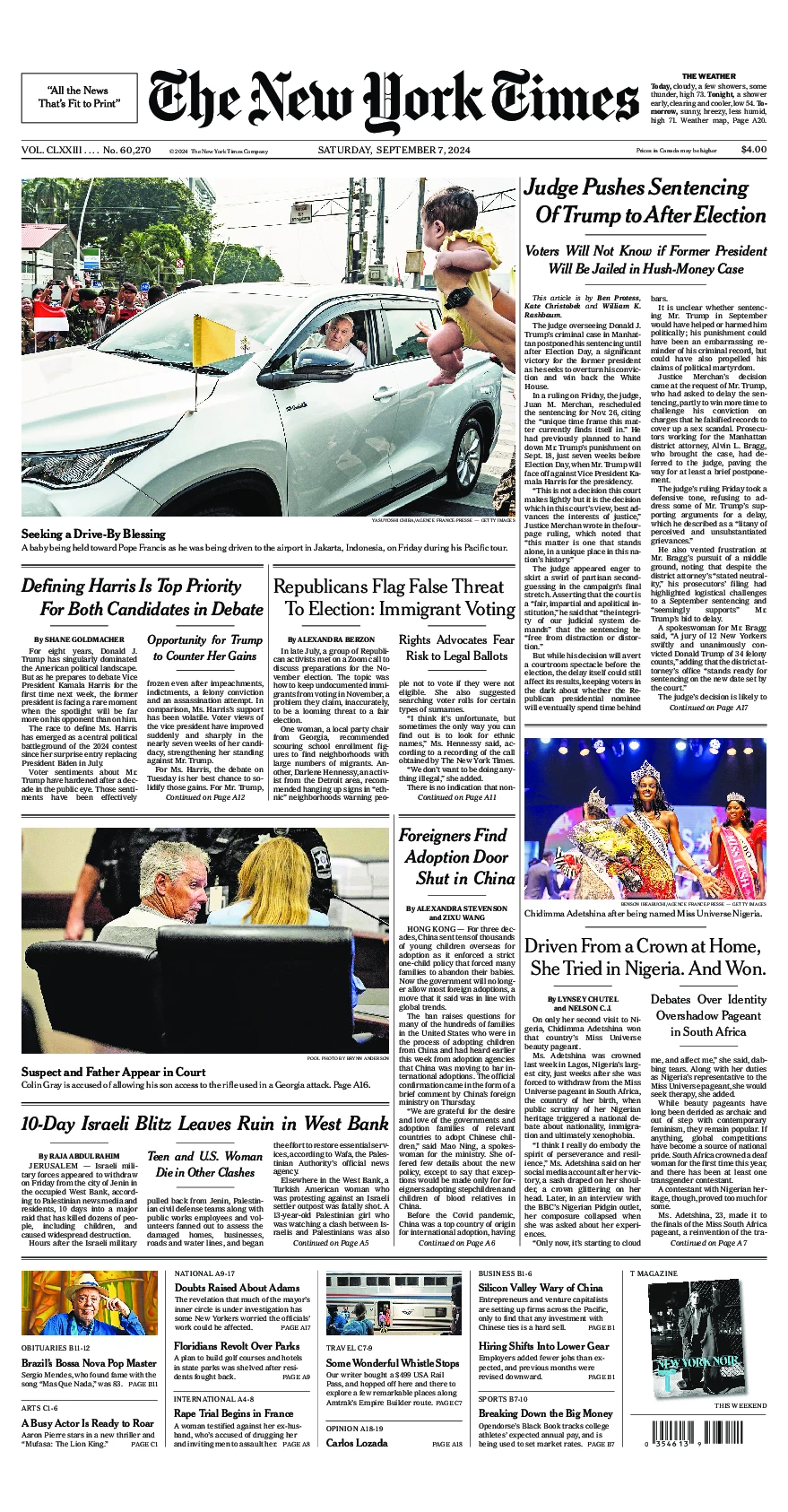 Prima-pagina-del-New-York-Times-edizione-di-oggi-2024-09-07