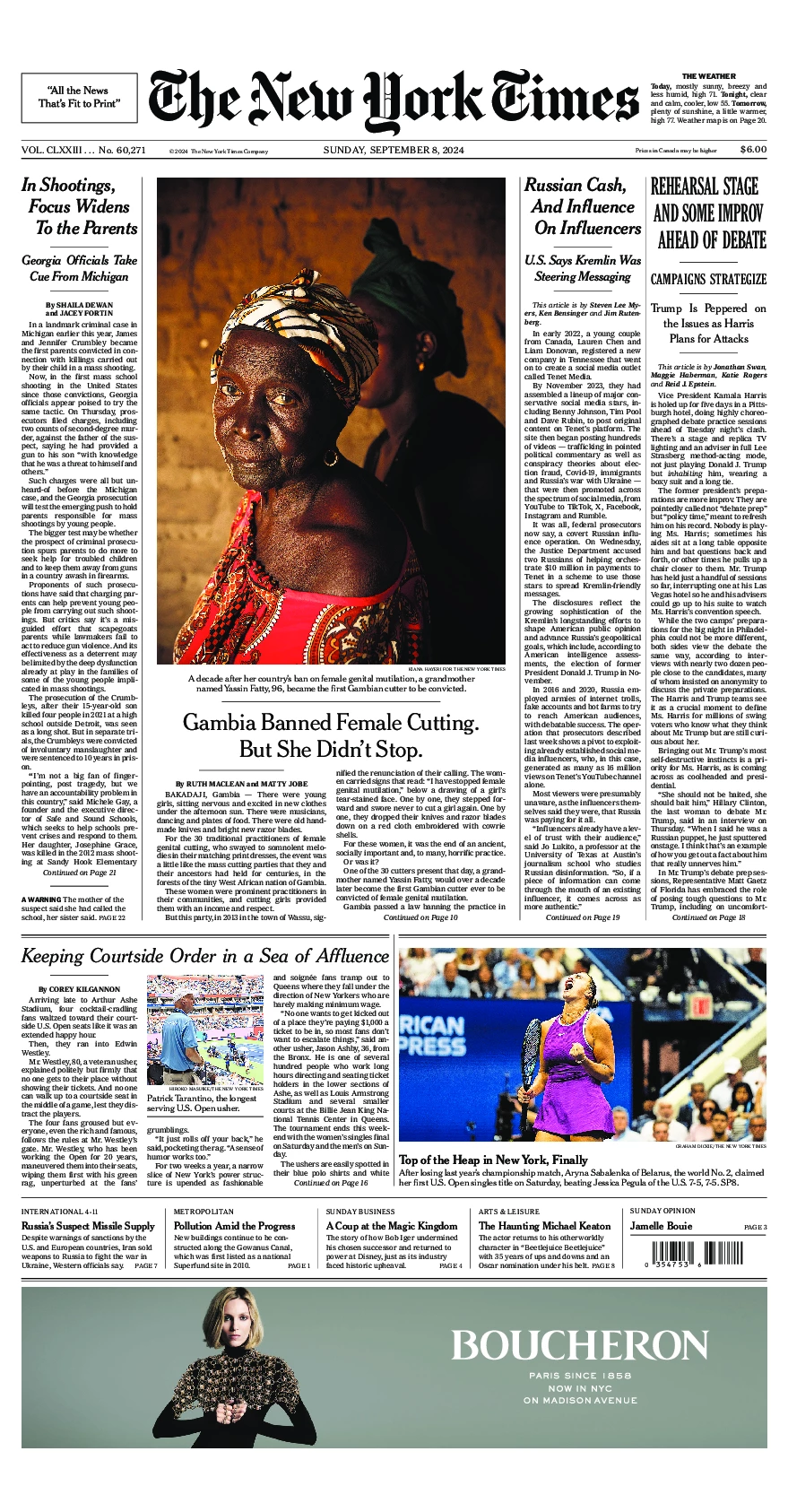 Prima-pagina-del-New-York-Times-edizione-di-oggi-2024-09-08