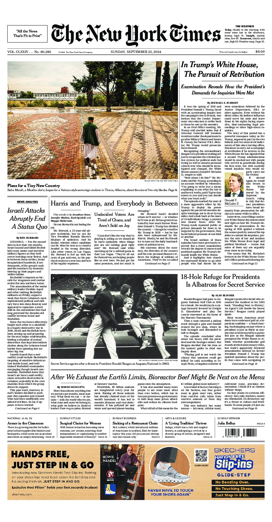 Prima-pagina-del-New-York-Times-edizione-di-oggi-2024-09-22