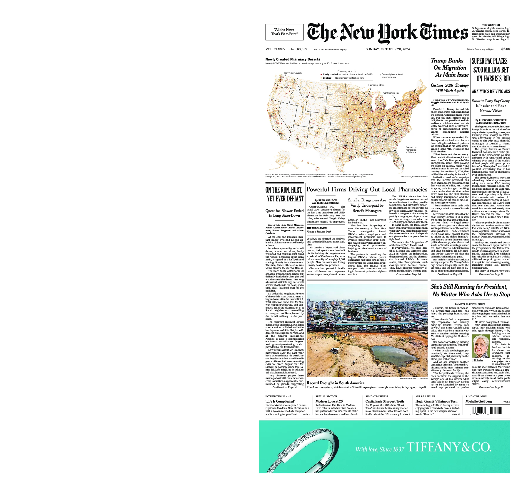 Prima-pagina-del-New-York-Times-edizione-di-oggi-2024-10-20