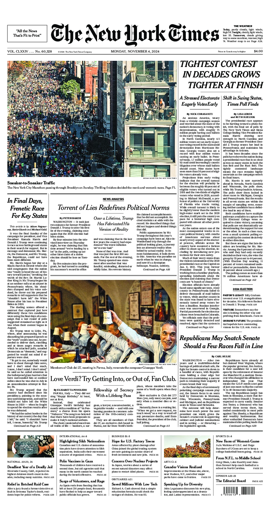 Prima-pagina-del-New-York-Times-edizione-di-oggi-2024-11-04