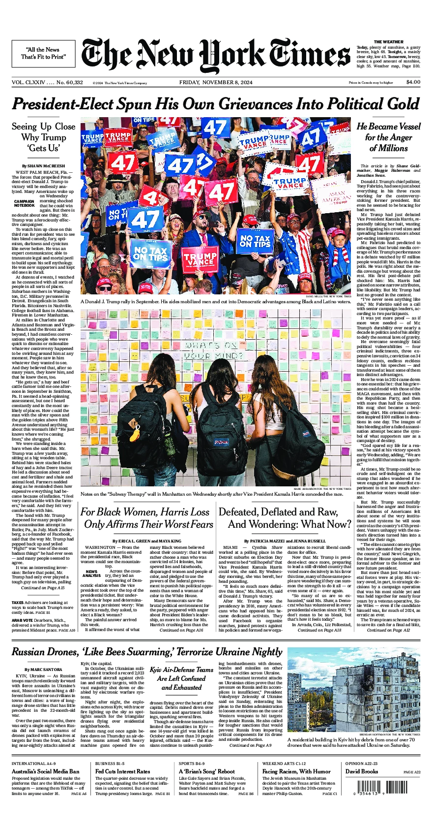 Prima-pagina-del-New-York-Times-edizione-di-oggi-2024-11-08