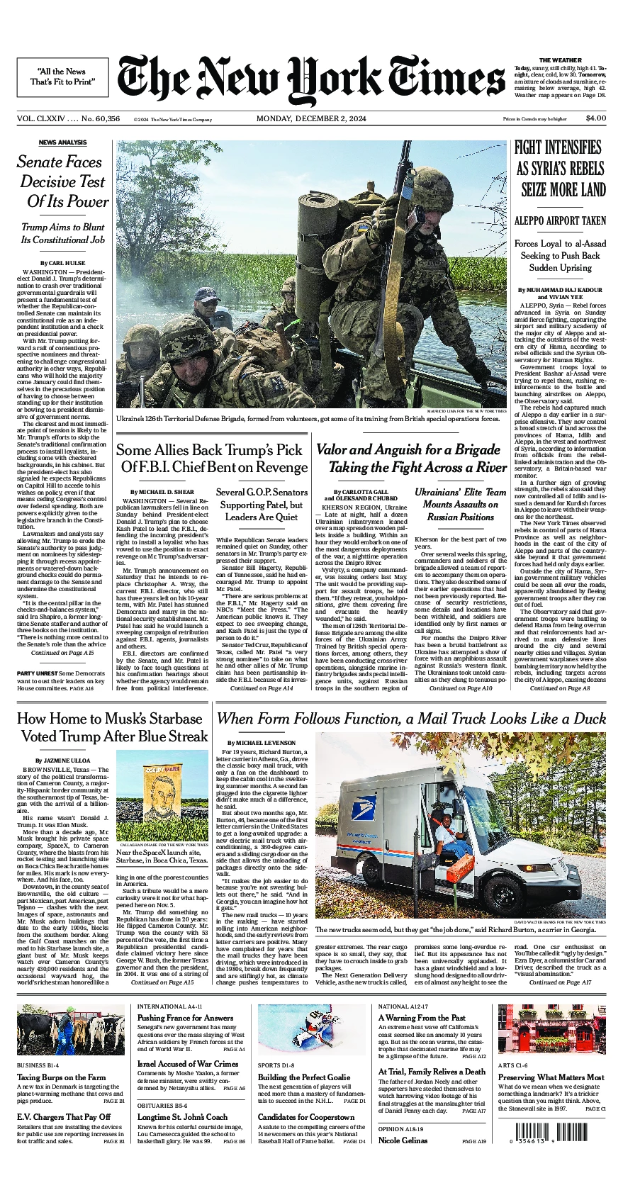 Prima-pagina-del-New-York-Times-edizione-di-oggi-2024-12-02