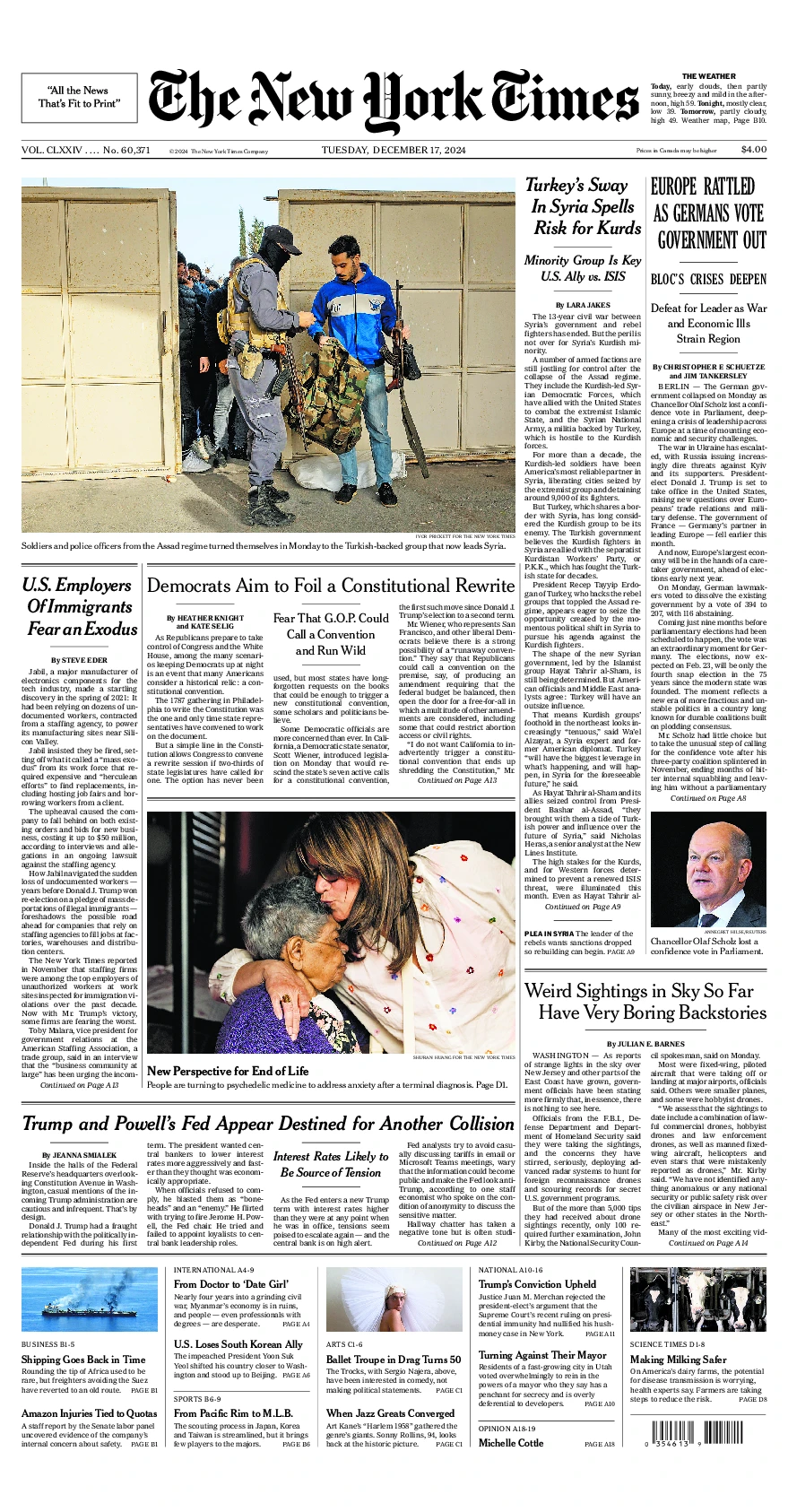 Prima-pagina-del-New-York-Times-edizione-di-oggi-2024-12-17