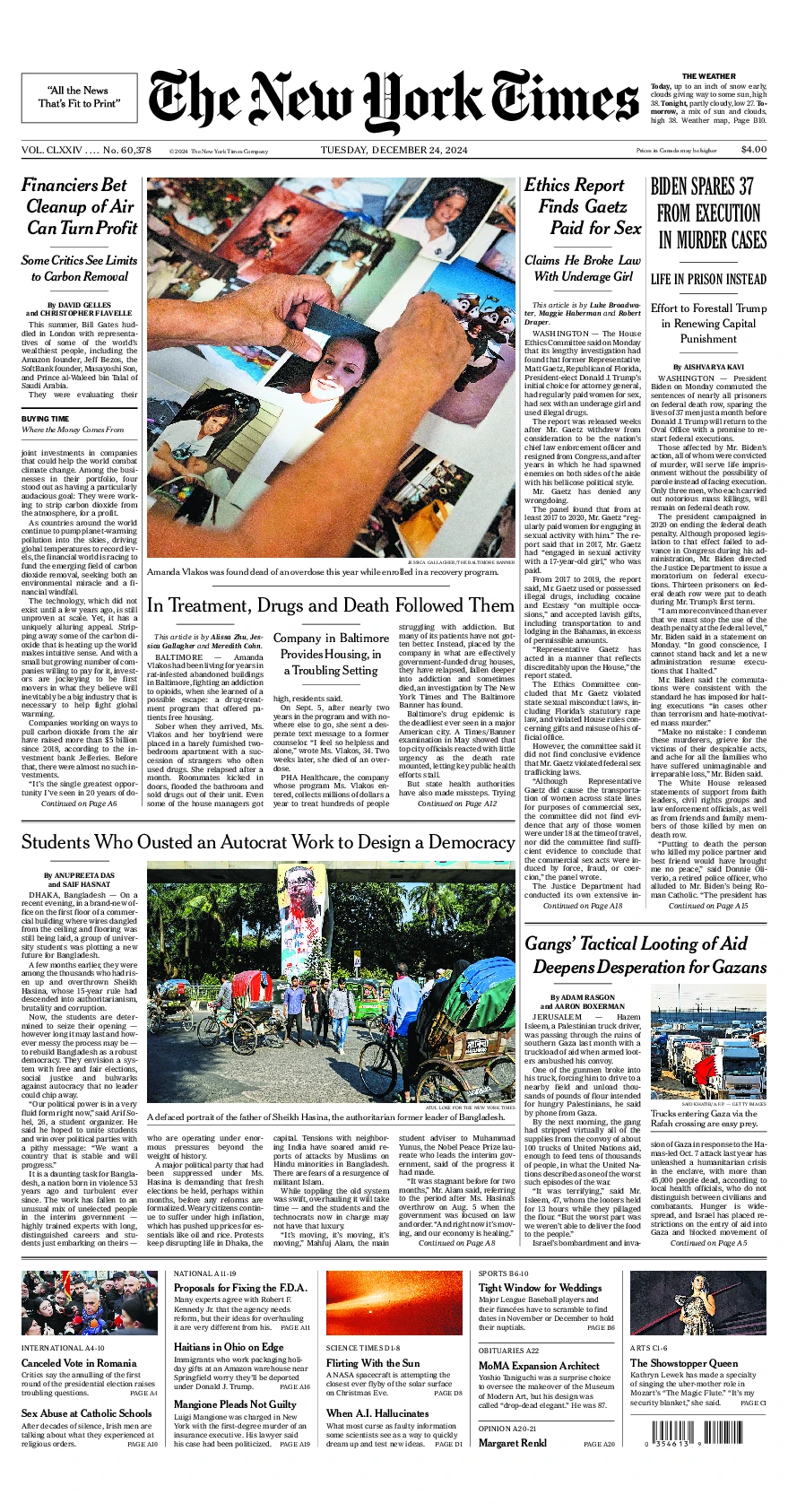 Prima-pagina-del-New-York-Times-edizione-di-oggi-2024-12-24