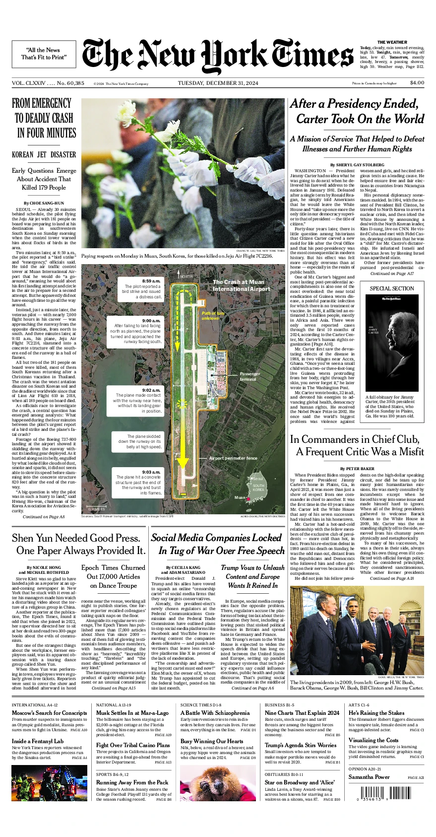 Prima-pagina-del-New-York-Times-edizione-di-oggi-2024-12-31