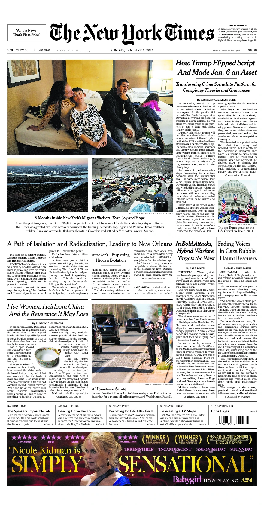 Prima-pagina-del-New-York-Times-edizione-di-oggi-2025-01-05