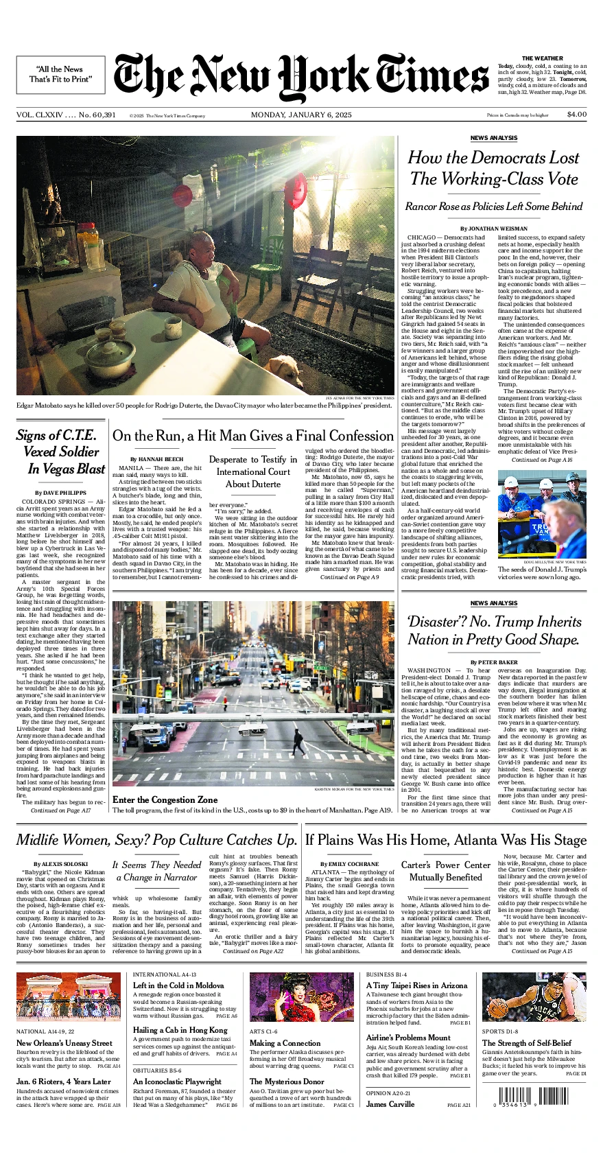 Prima-pagina-del-New-York-Times-edizione-di-oggi-2025-01-06