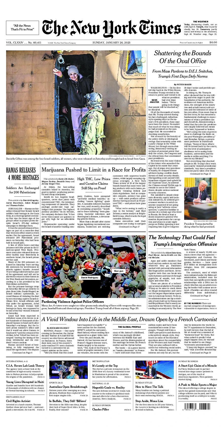 Prima-pagina-del-New-York-Times-edizione-di-oggi-2025-01-26