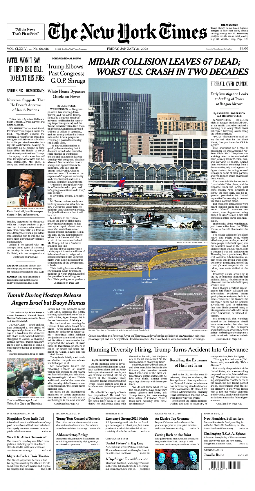 Prima-pagina-del-New-York-Times-edizione-di-oggi-2025-01-31