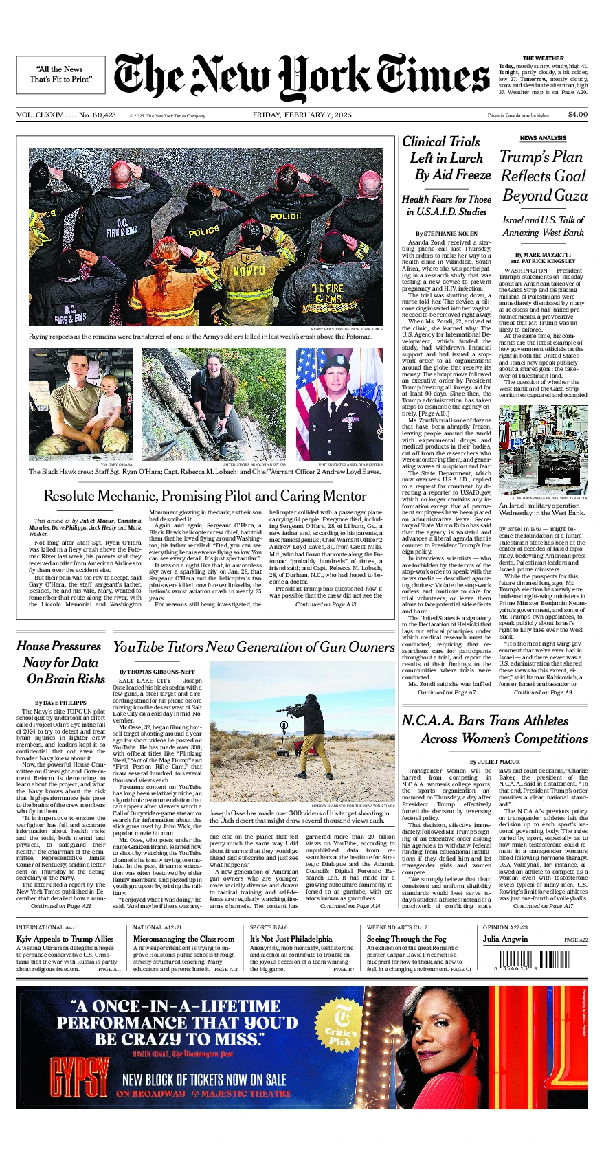 Prima-pagina-del-New-York-Times-edizione-di-oggi-2025-02-07