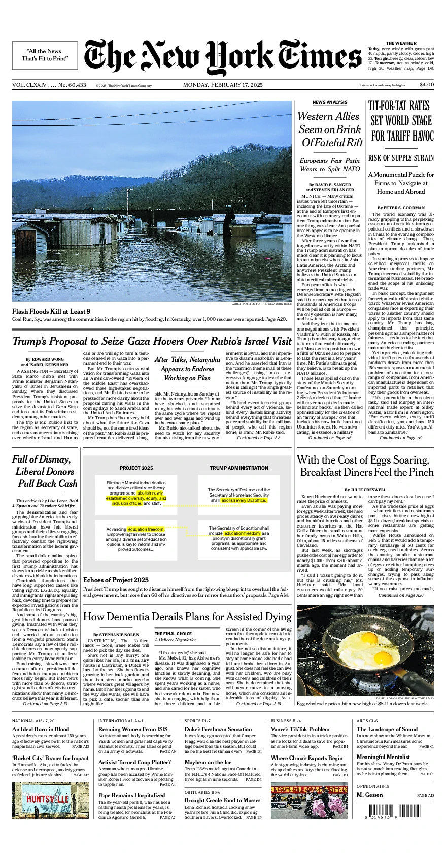 Prima-pagina-del-New-York-Times-edizione-di-oggi-2025-02-17