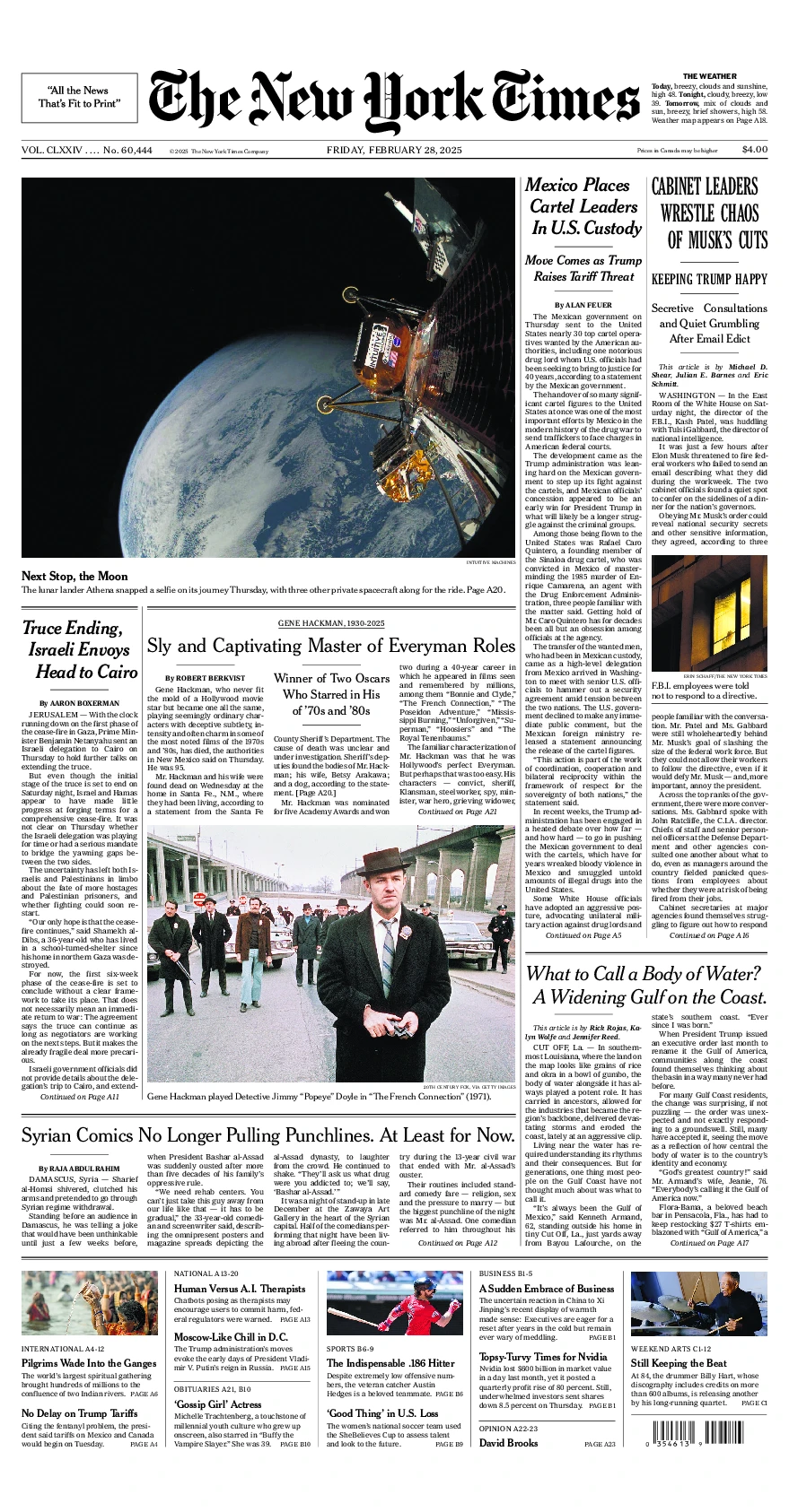 Prima-pagina-del-New-York-Times-edizione-di-oggi-2025-02-28