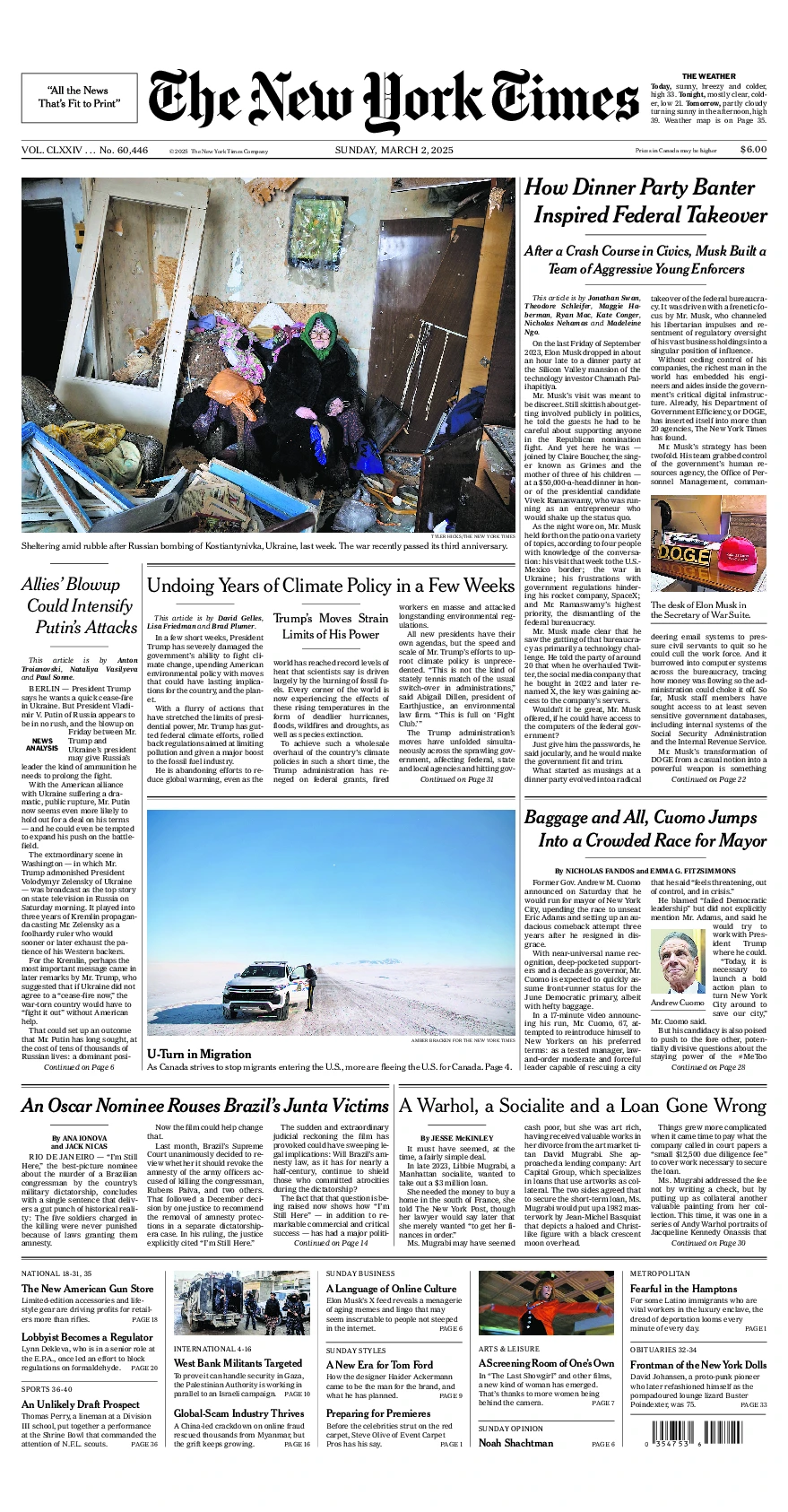 Prima-pagina-del-New-York-Times-edizione-di-oggi-2025-03-02