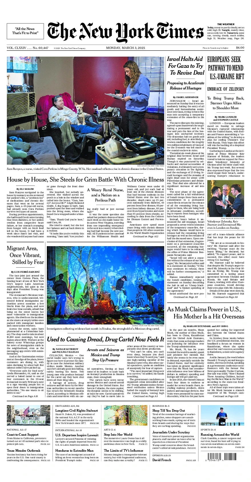 Prima-pagina-del-New-York-Times-edizione-di-oggi-2025-03-03