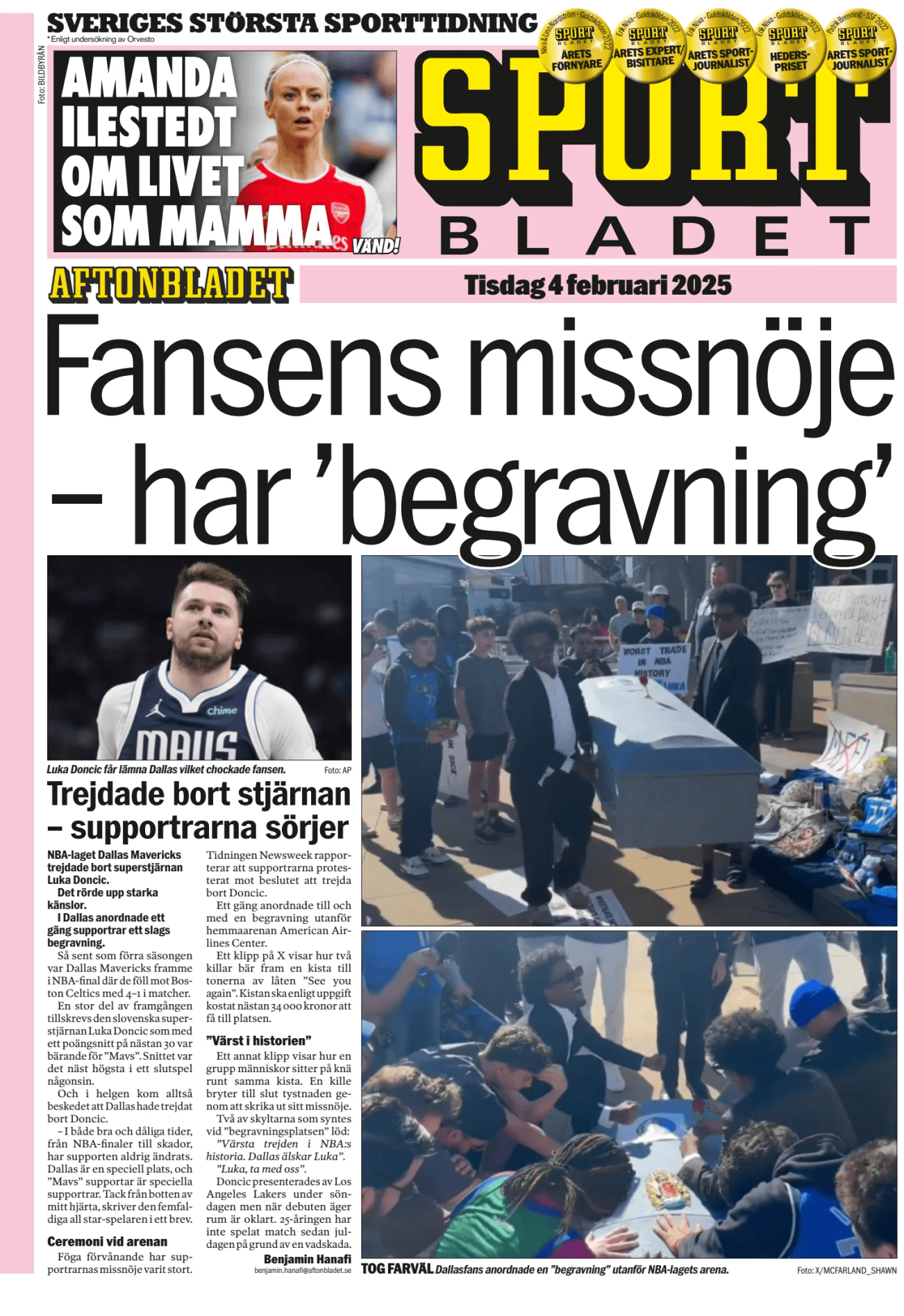 Prima-pagina-Sportbladet-oggi-edizione-di-oggi-20250204