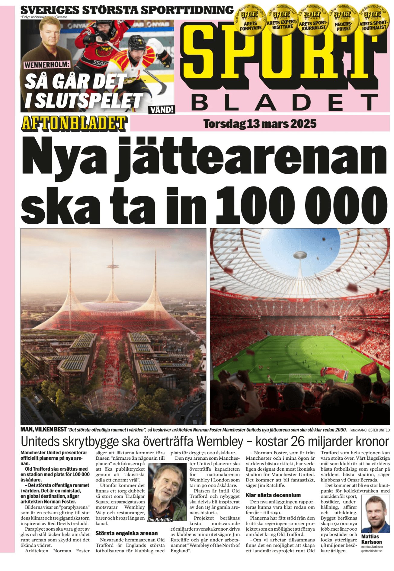 Prima-pagina-Sportbladet-oggi-edizione-di-oggi-20250313