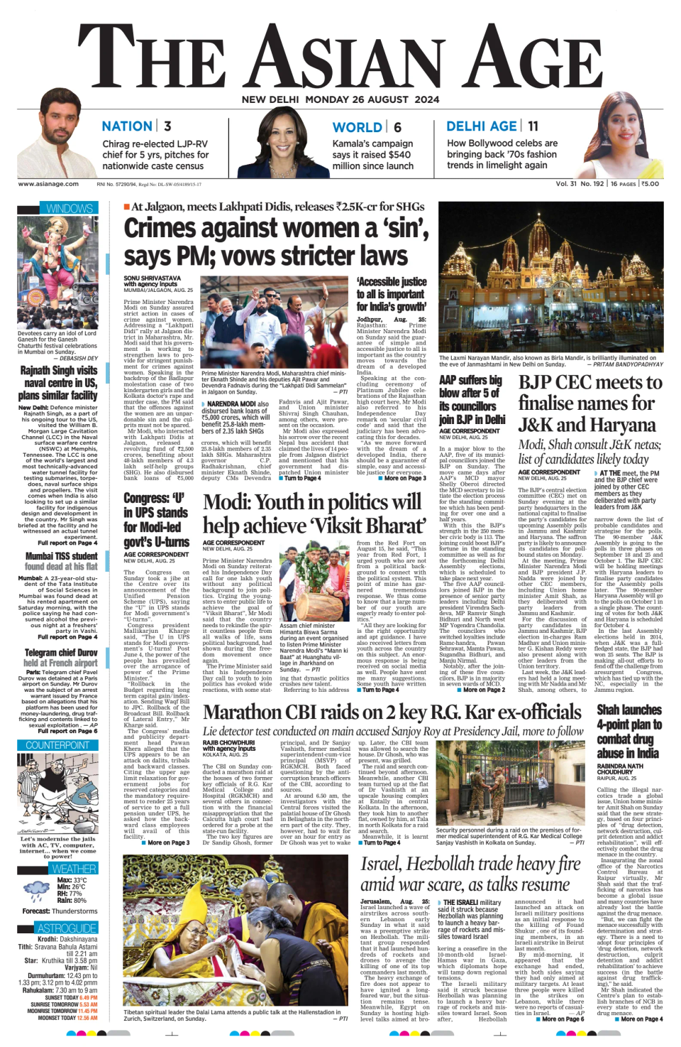 Prima-pagina-The-Asian-Age-oggi-edizione-di-oggi-20240826