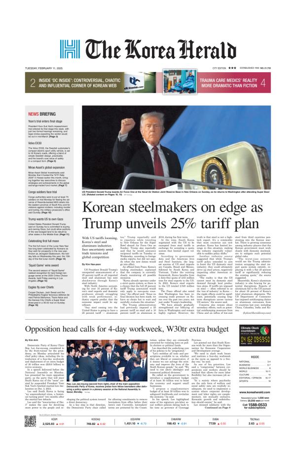 Prima-pagina-The-Korea-Herald-oggi-edizione-di-oggi-