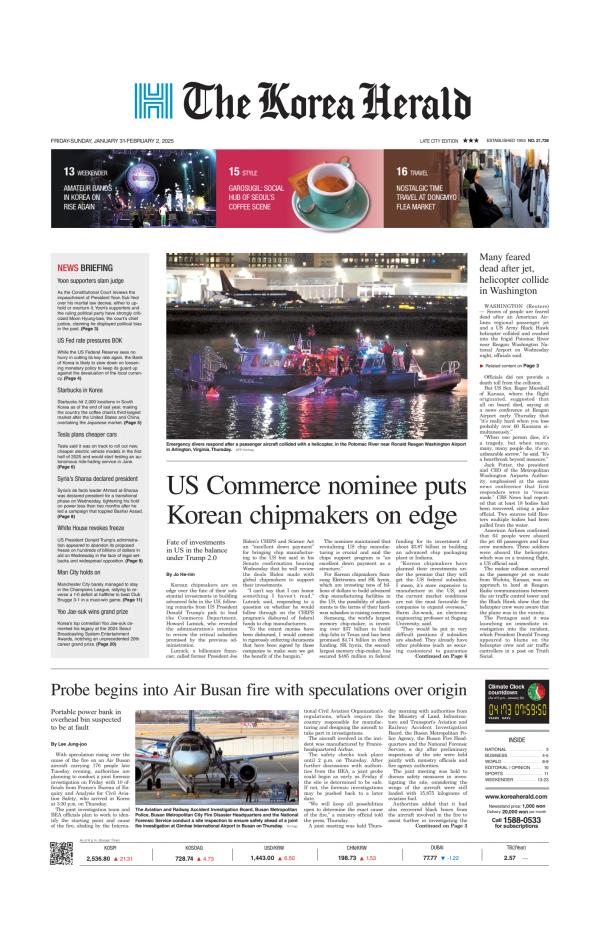 Prima-pagina-The-Korea-Herald-oggi-edizione-di-oggi-20250131