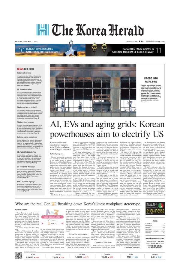 Prima-pagina-The-Korea-Herald-oggi-edizione-di-oggi-20250217