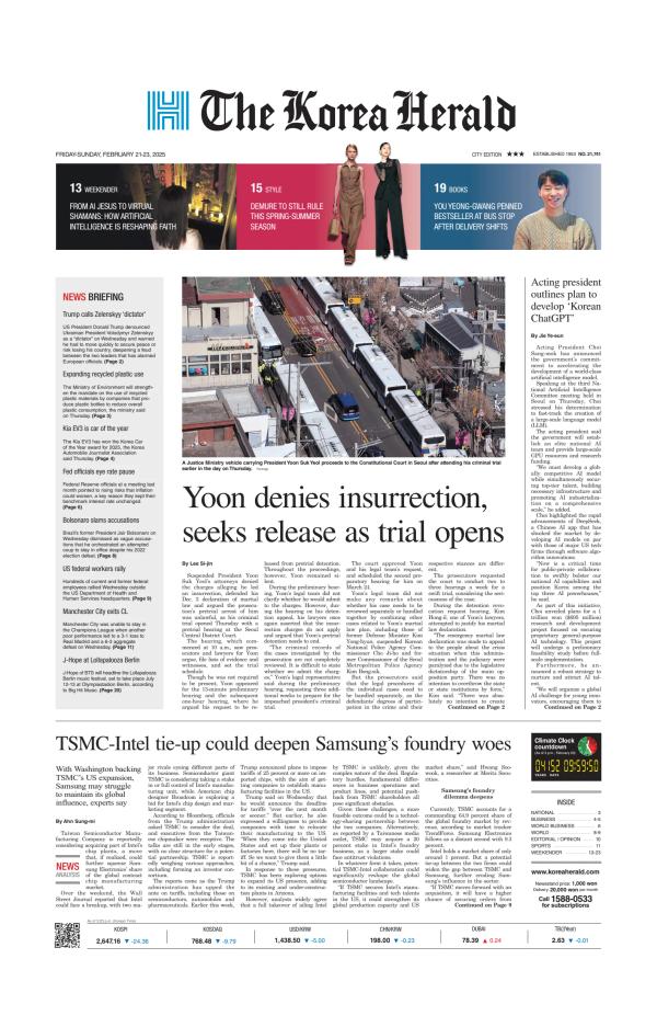 Prima-pagina-The-Korea-Herald-oggi-edizione-di-oggi-20250221