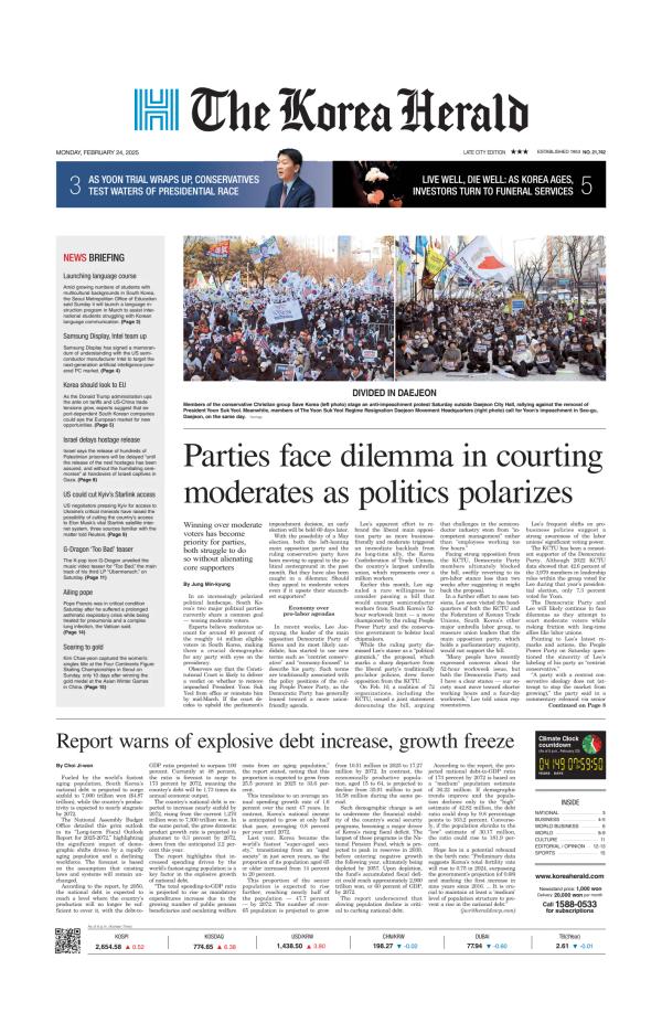 Prima-pagina-The-Korea-Herald-oggi-edizione-di-oggi-20250224