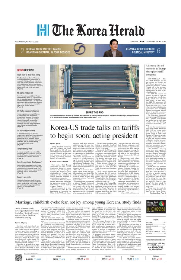 Prima-pagina-The-Korea-Herald-oggi-edizione-di-oggi-20250312