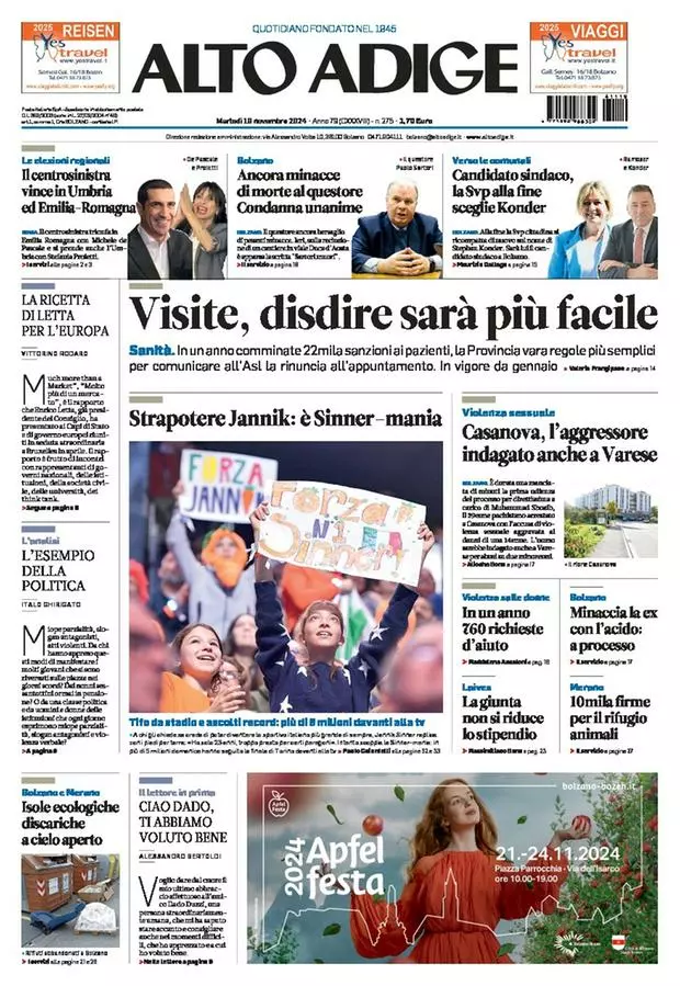 Prima-pagina-alto_adige-edizione-di-oggi-2024-11-19