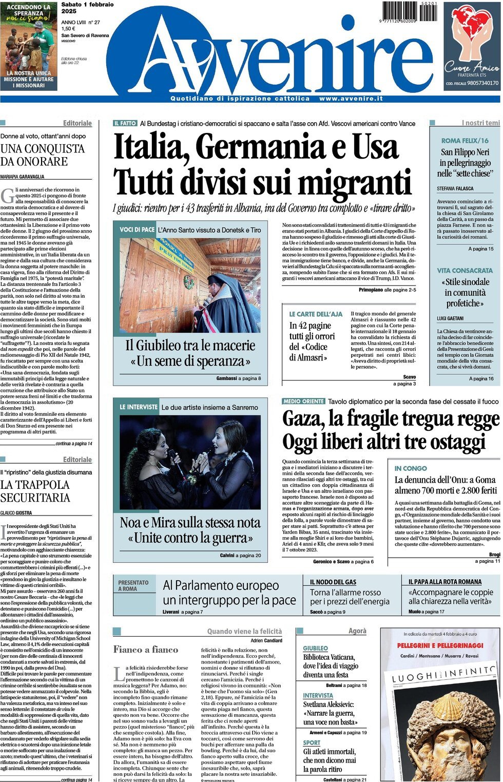 Prima-pagina-avvenire-edizione-di-oggi-01-02-2025