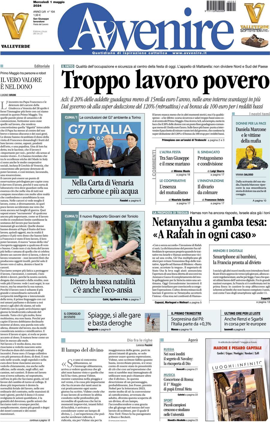 Prima-pagina-avvenire-edizione-di-oggi-01-05-2024