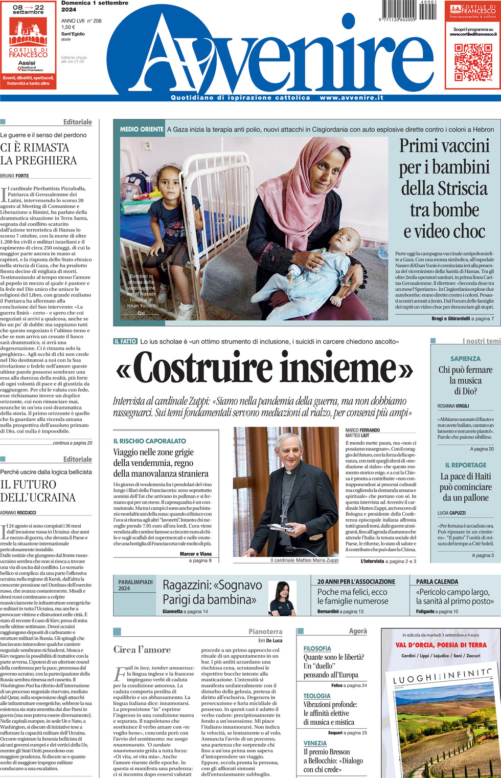 Prima-pagina-avvenire-edizione-di-oggi-01-09-2024